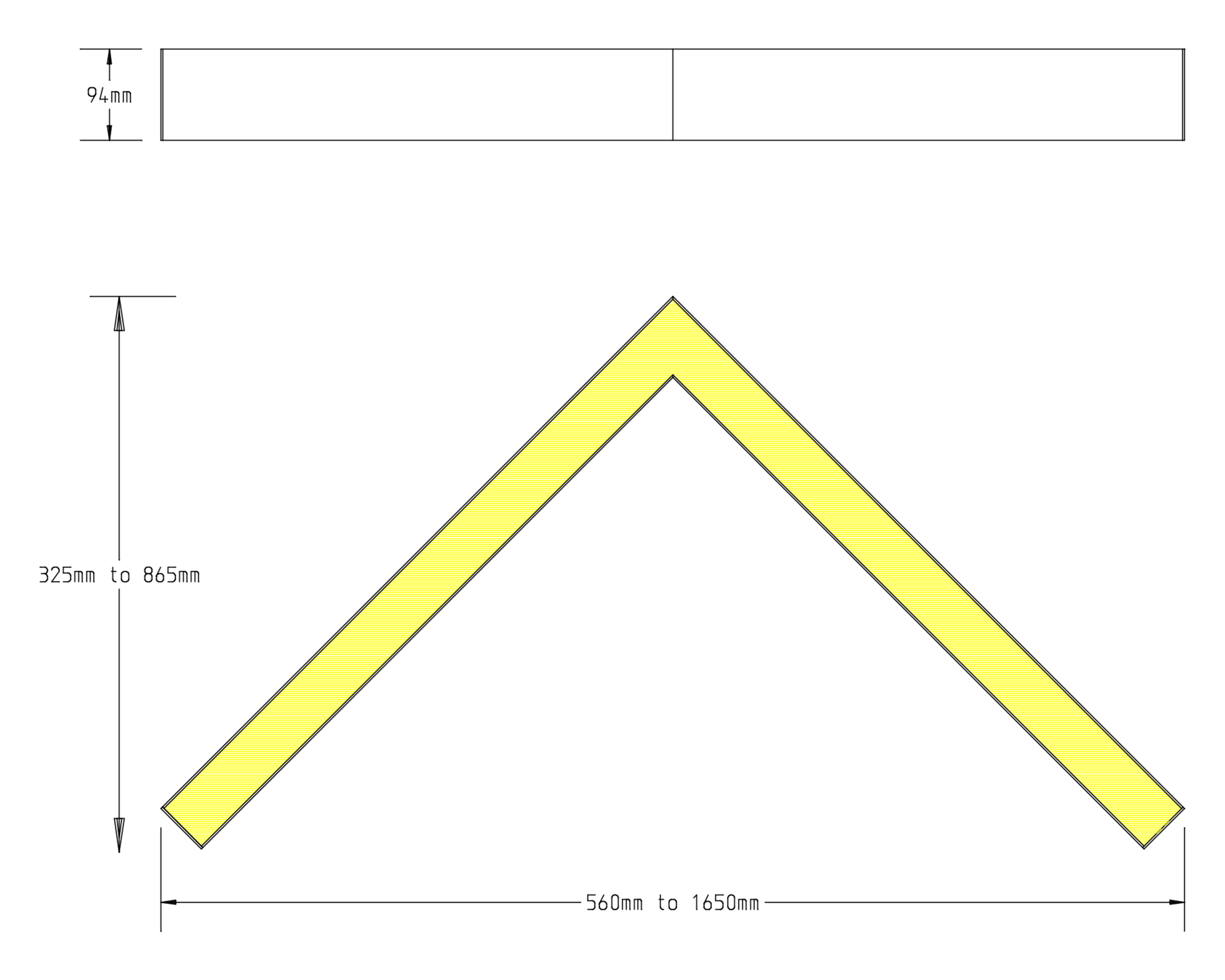 Chevron Technical Dimensions & Drawing
